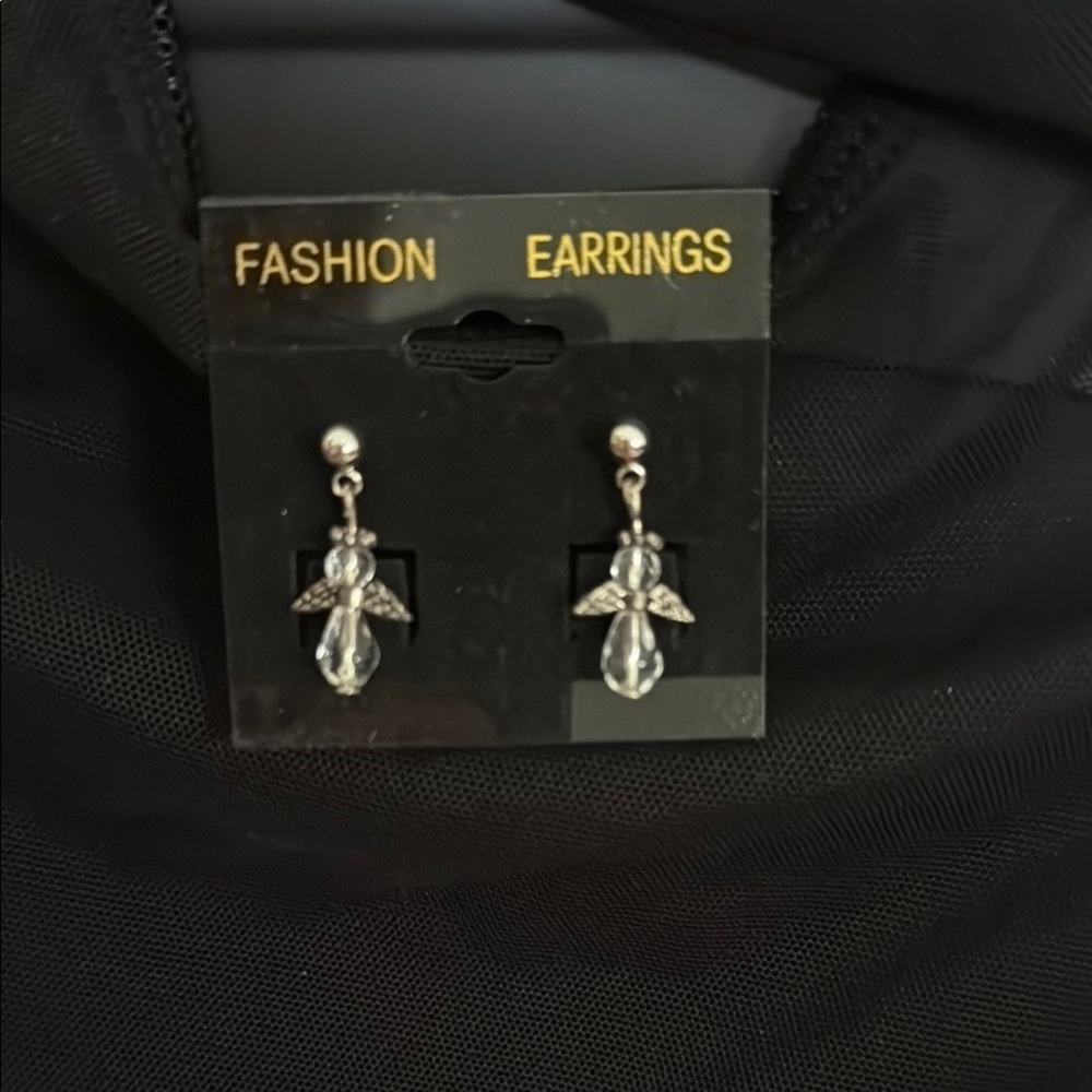 Elegant Silver Angel Earrings